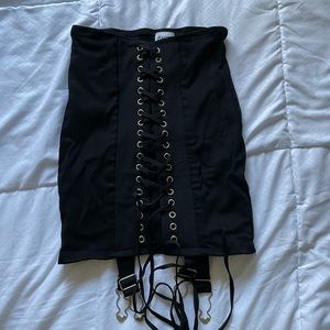 Princess Polly Black Lace Up Skirt